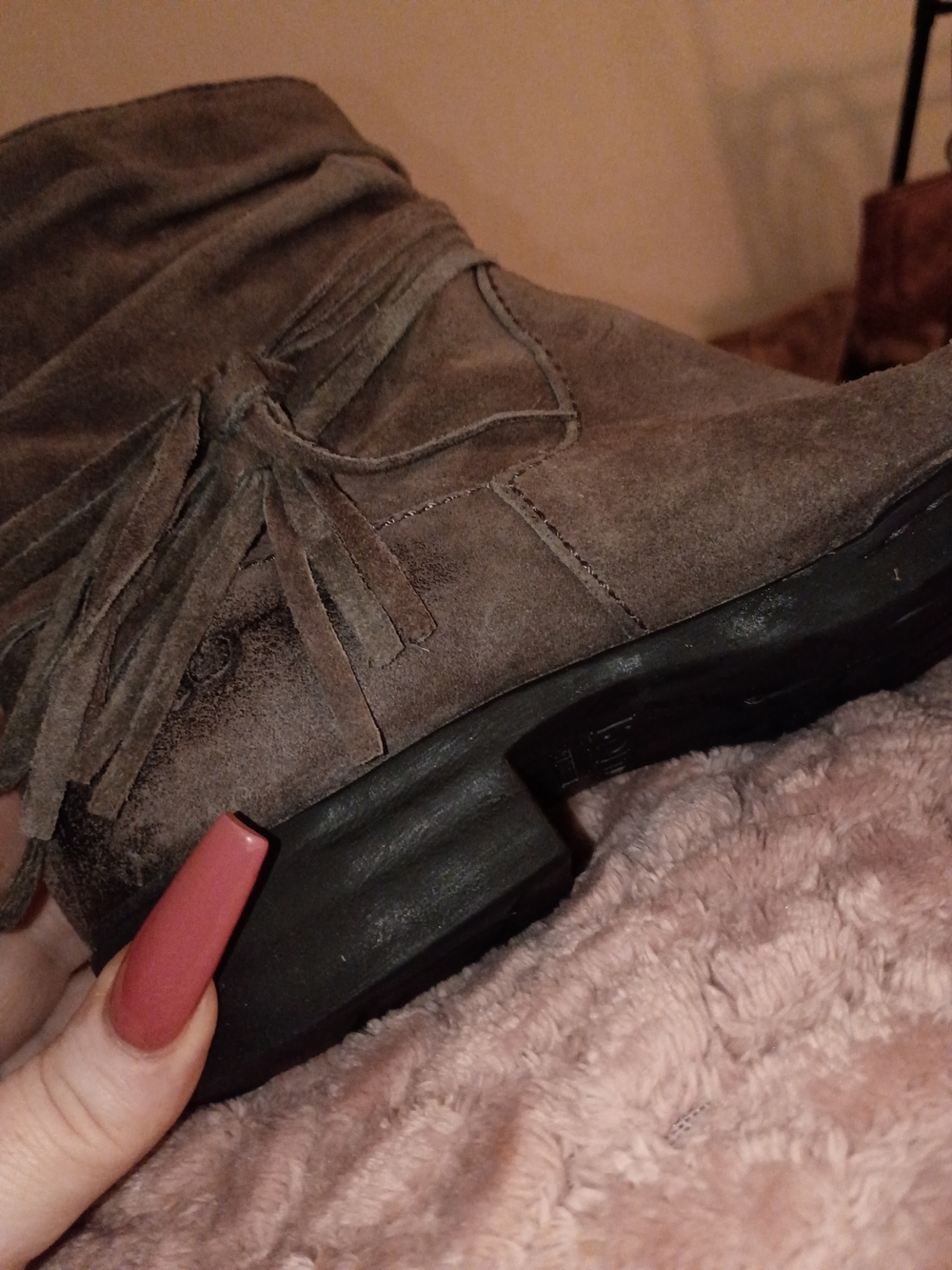 Born Suede Ankle Boots in Taupe Gray - Picture 4 of 8